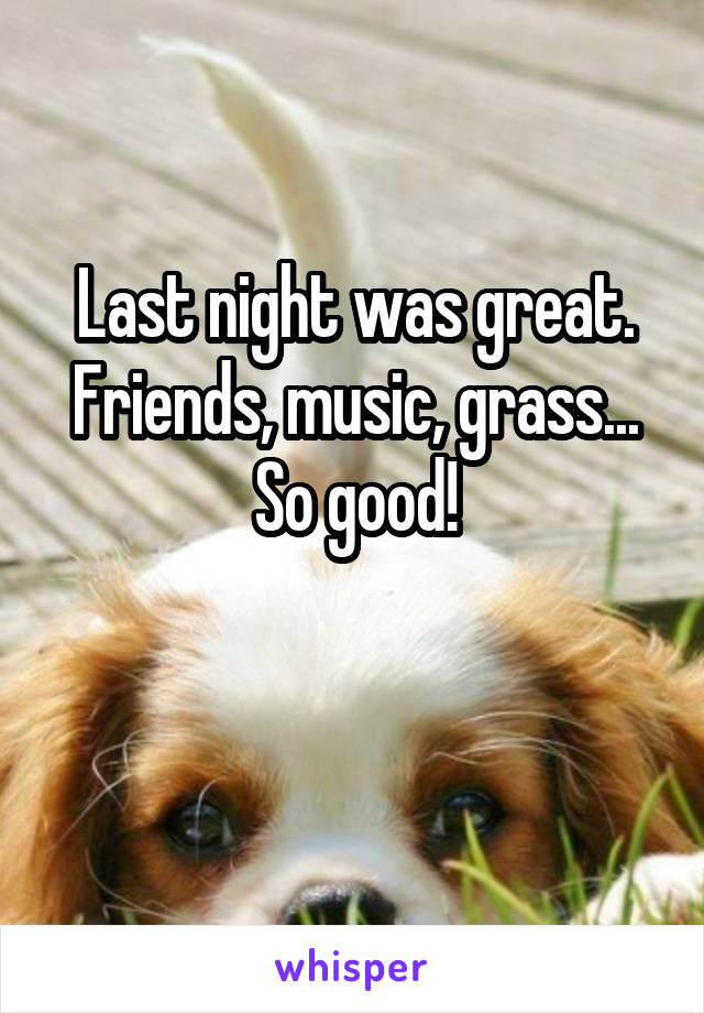 Last night was great.
Friends, music, grass...
So good!

