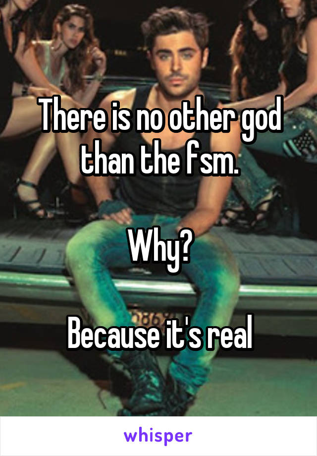 There is no other god than the fsm.

Why?

Because it's real