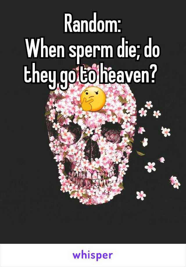 Random:
When sperm die; do they go to heaven? 
🤔