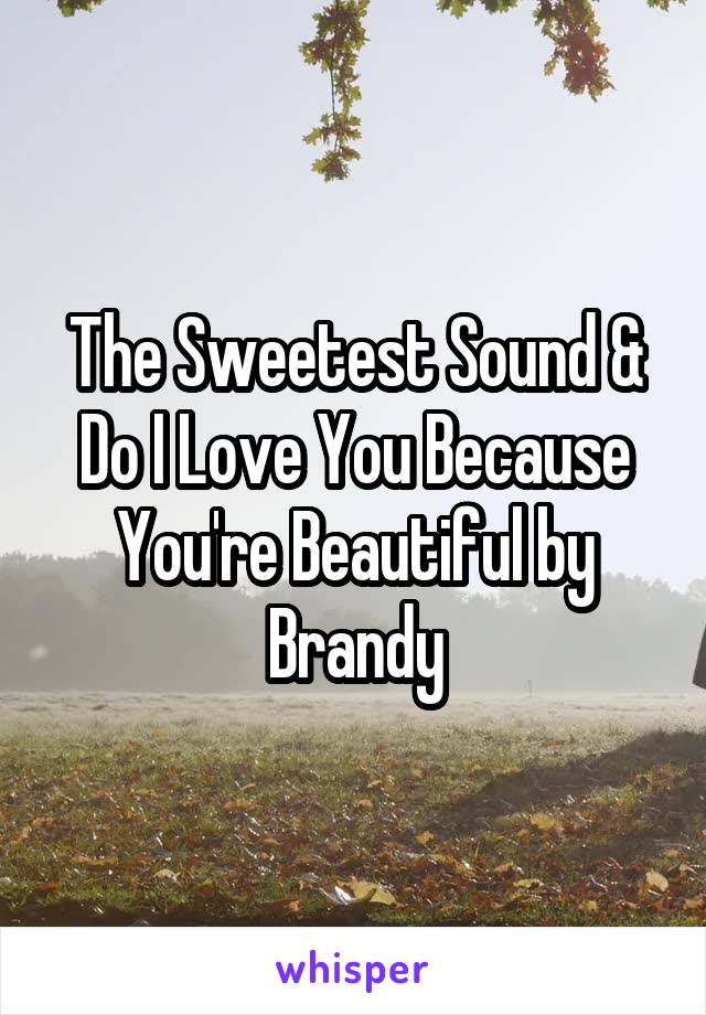 The Sweetest Sound & Do I Love You Because You're Beautiful by Brandy
