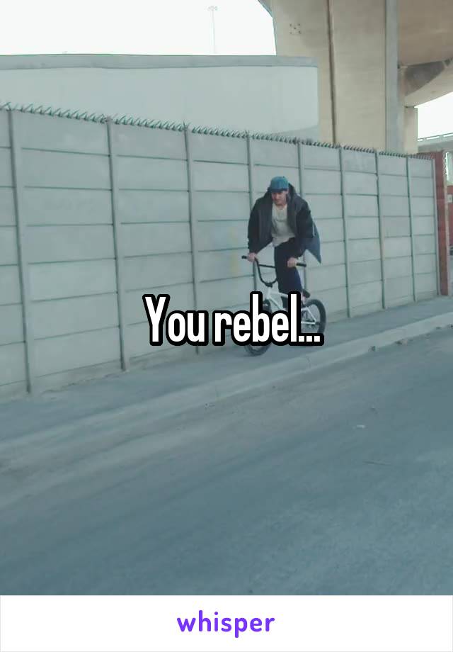  You rebel...