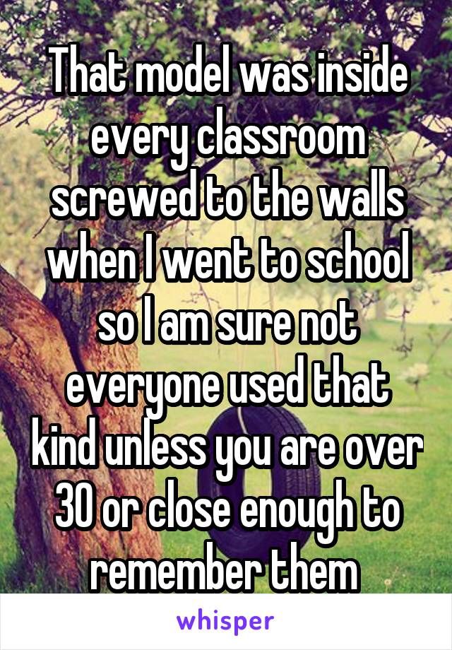 That model was inside every classroom screwed to the walls when I went to school so I am sure not everyone used that kind unless you are over 30 or close enough to remember them 