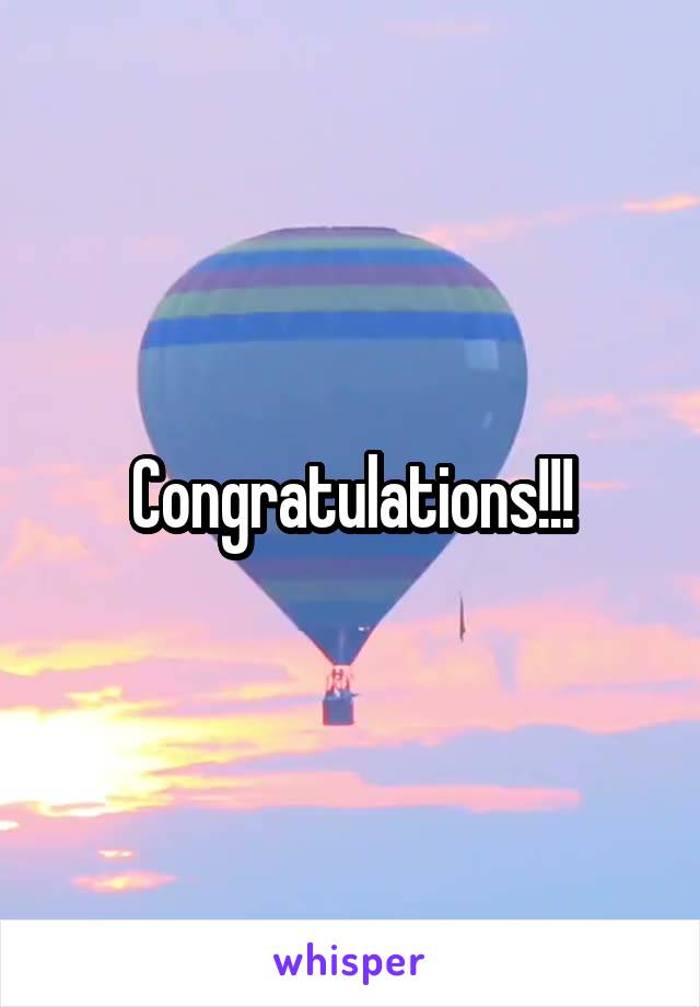 Congratulations!!!