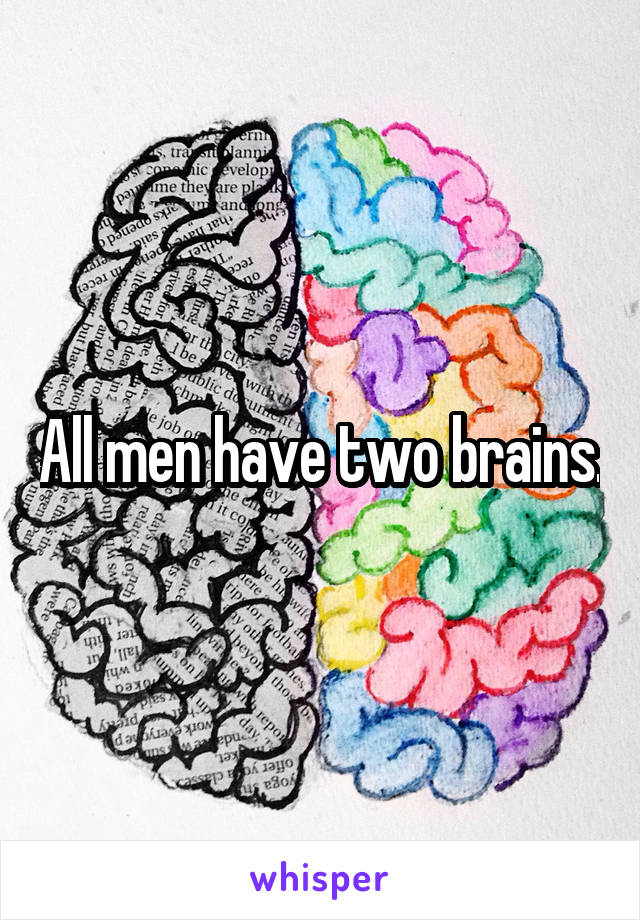 All men have two brains.