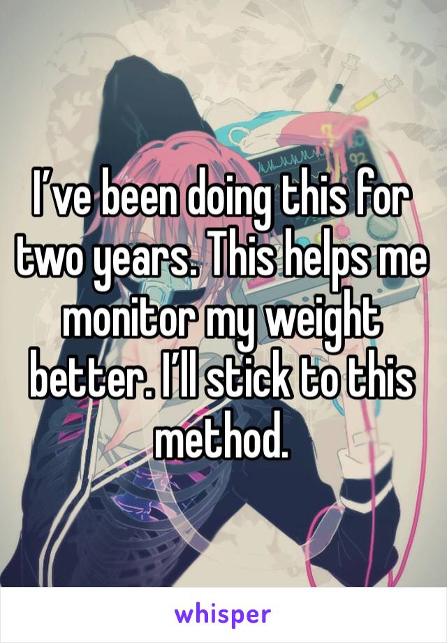I’ve been doing this for two years. This helps me monitor my weight better. I’ll stick to this method. 