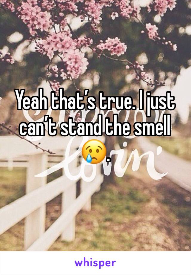 Yeah that’s true. I just can’t stand the smell 😢. 