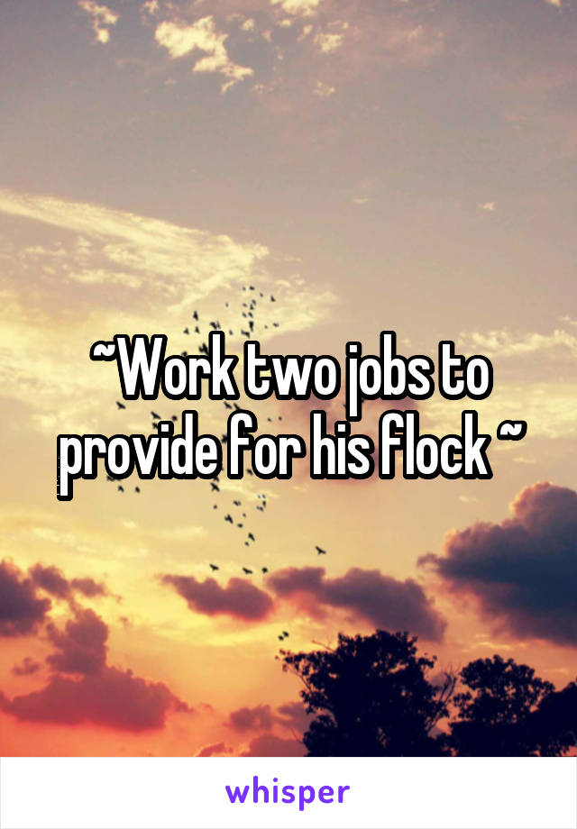 ~Work two jobs to provide for his flock ~