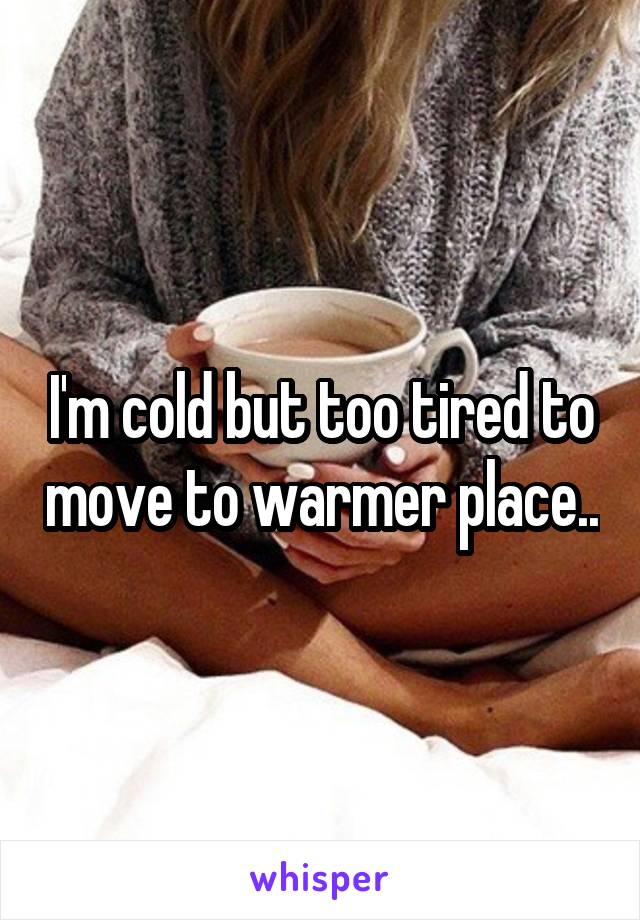 I'm cold but too tired to move to warmer place..