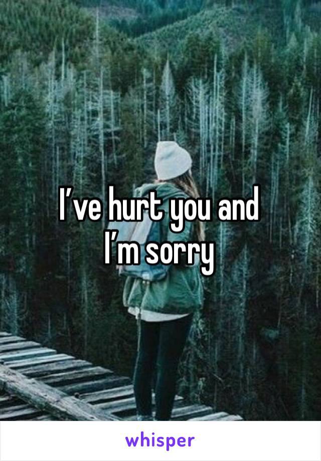 I’ve hurt you and I’m sorry