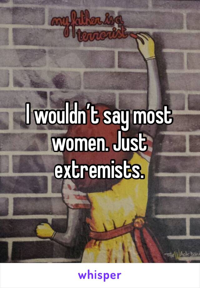 I wouldn’t say most women. Just extremists. 