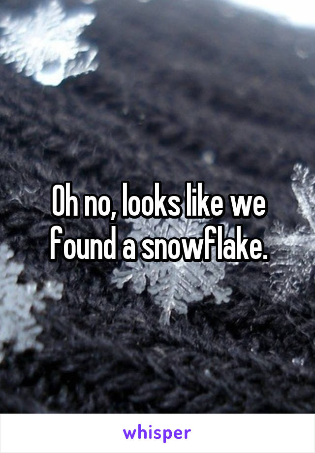 Oh no, looks like we found a snowflake.