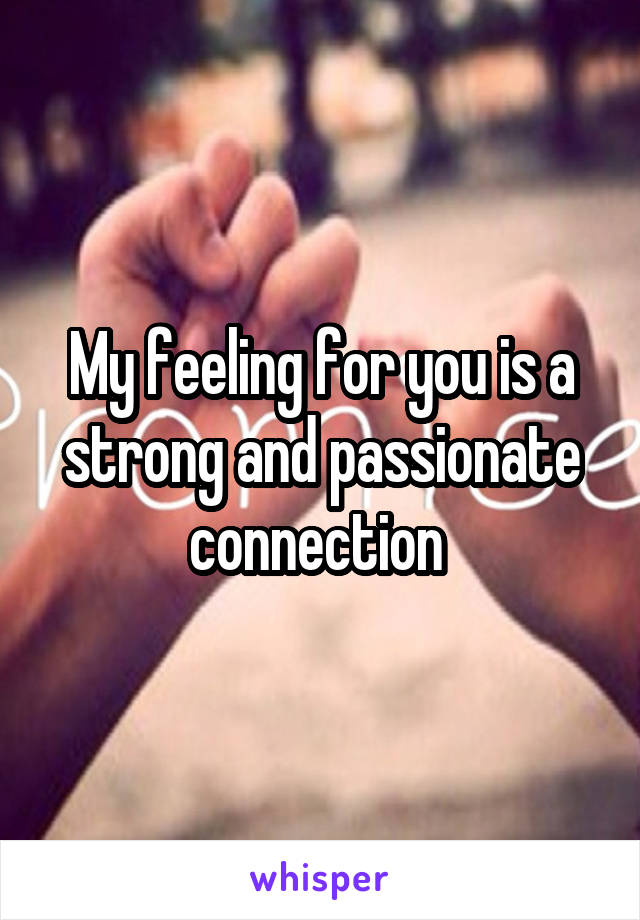 My feeling for you is a strong and passionate connection 