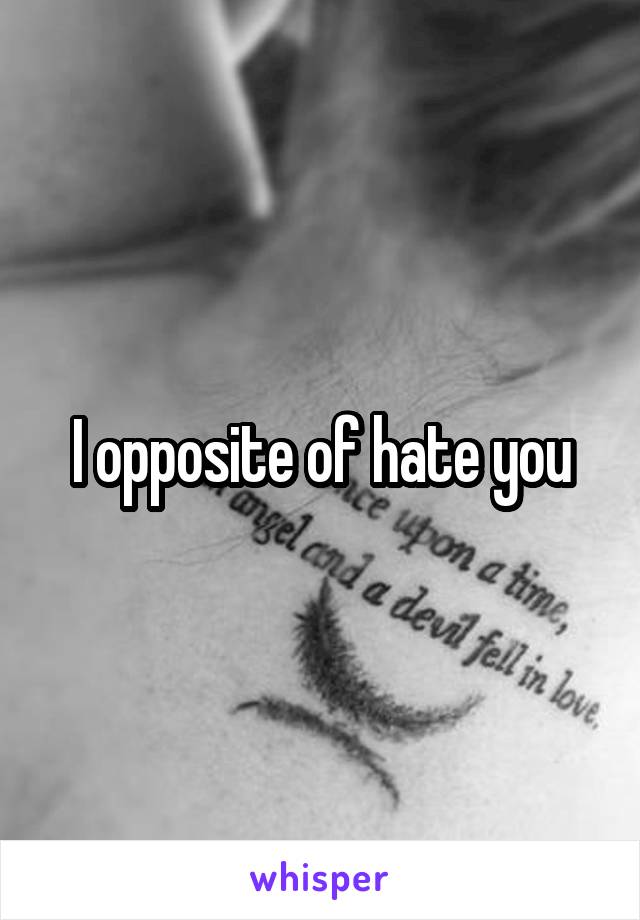 I opposite of hate you