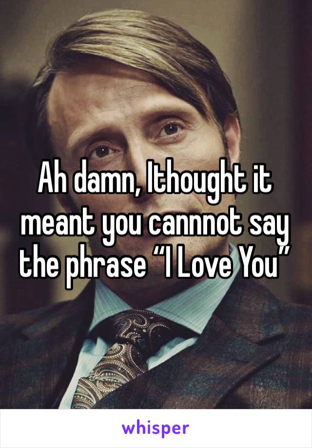 Ah damn, Ithought it meant you cannnot say the phrase “I Love You” 