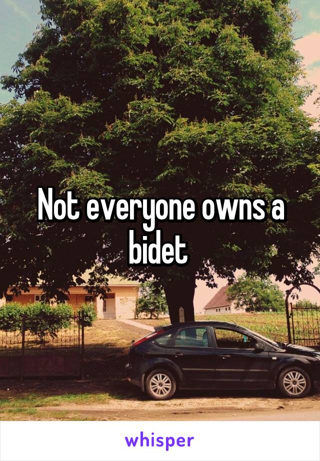 Not everyone owns a bidet 
