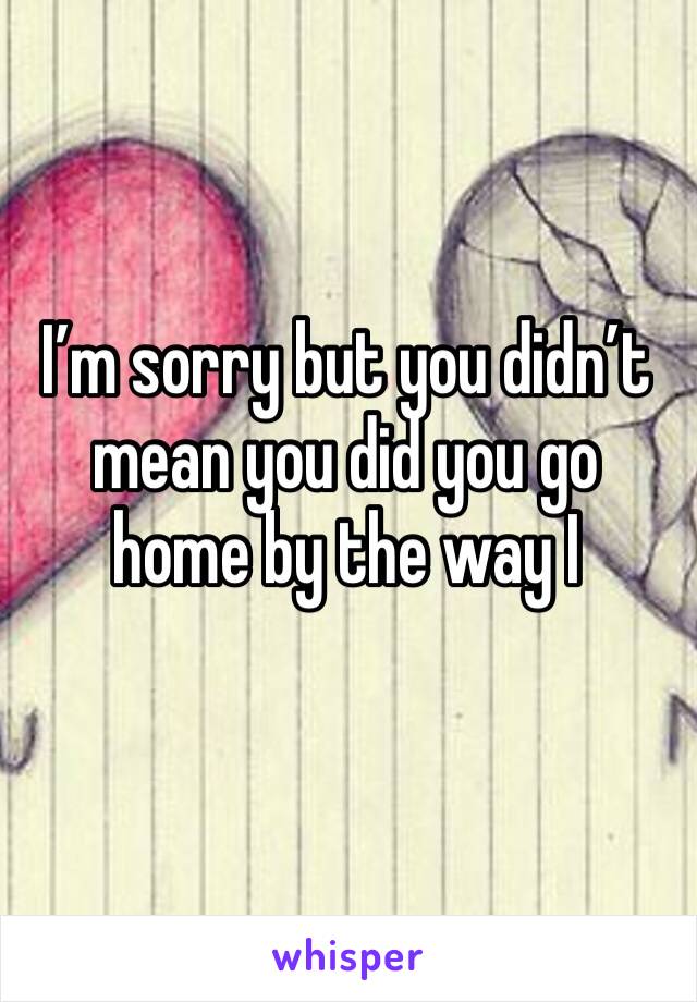 I’m sorry but you didn’t mean you did you go home by the way I 