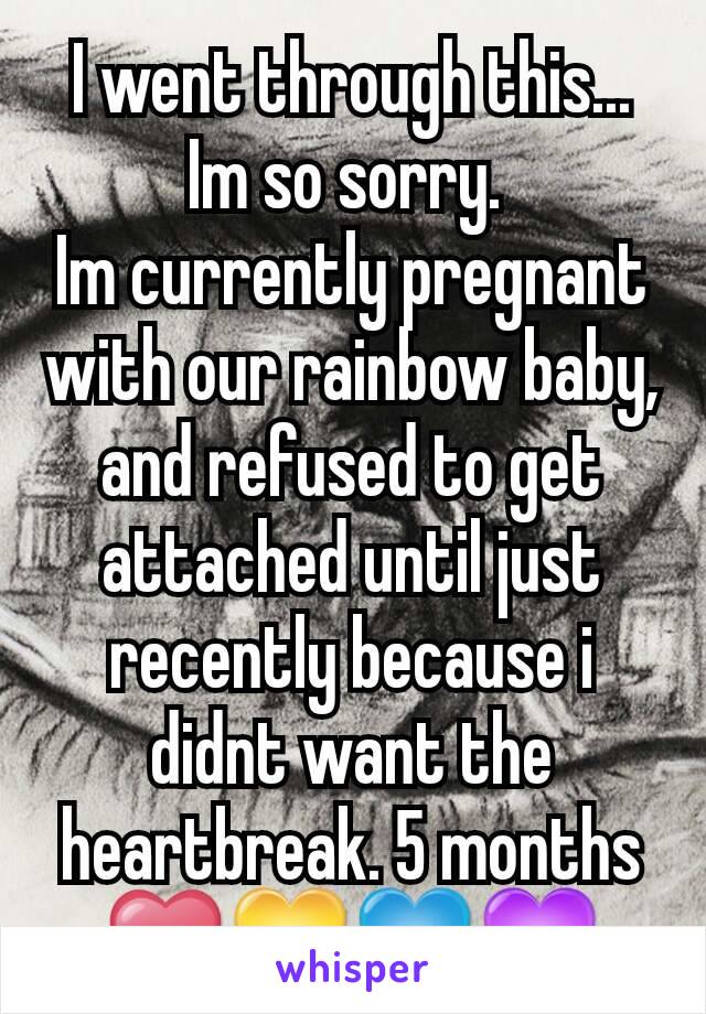 I went through this... Im so sorry. 
Im currently pregnant with our rainbow baby, and refused to get attached until just recently because i didnt want the heartbreak. 5 months ❤💛💙💜