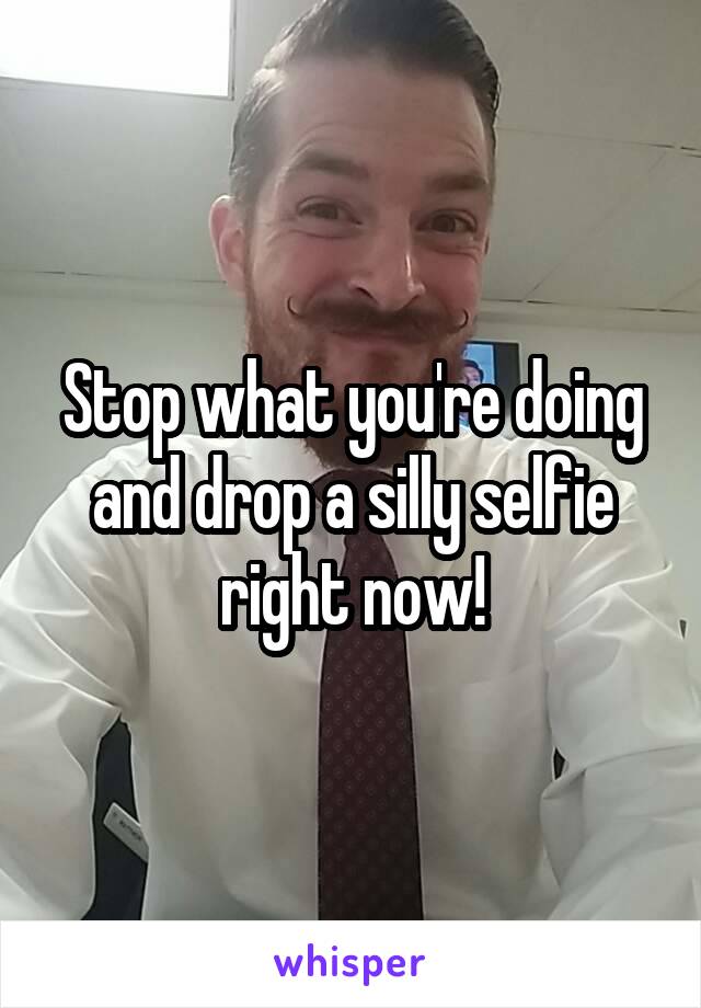 Stop what you're doing and drop a silly selfie right now!