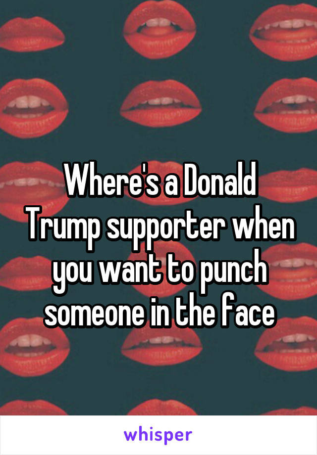 
Where's a Donald Trump supporter when you want to punch someone in the face