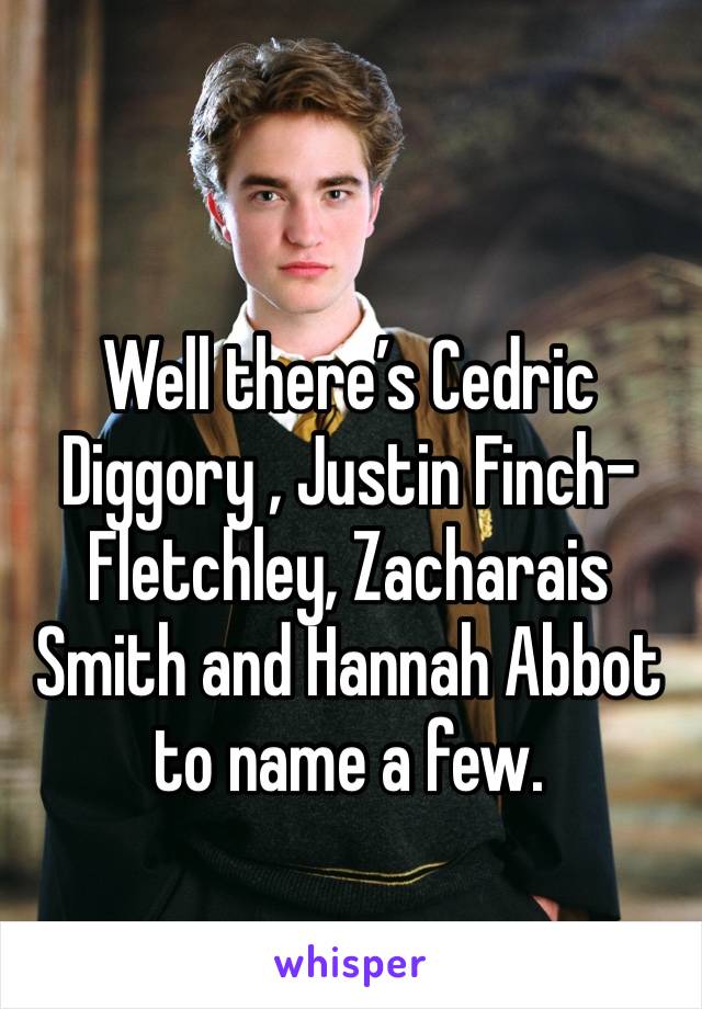 Well there’s Cedric Diggory , Justin Finch-Fletchley, Zacharais Smith and Hannah Abbot to name a few.