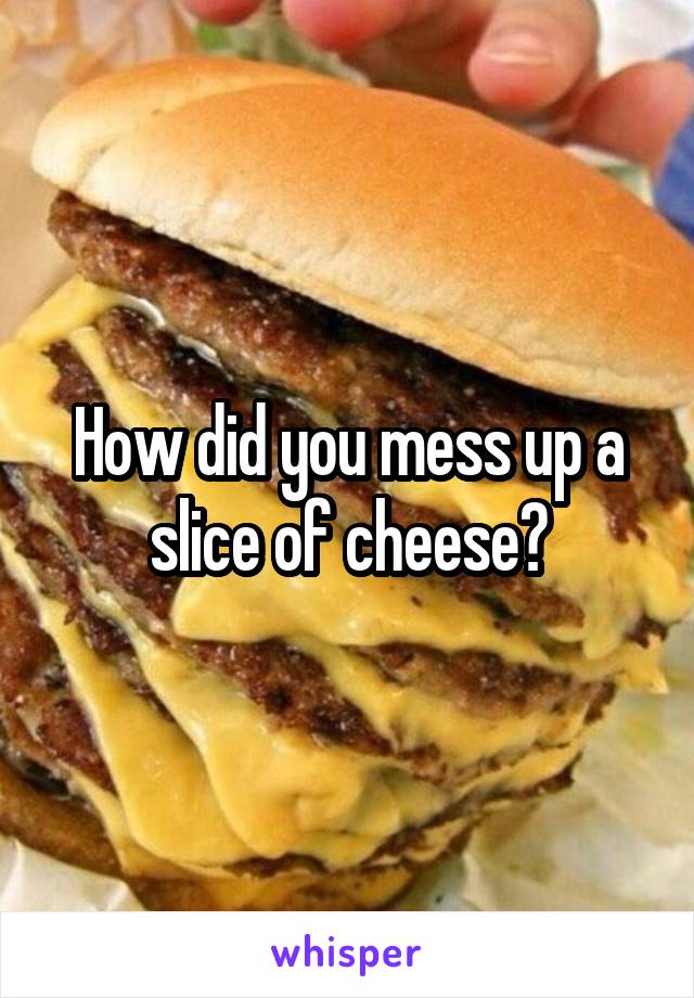 How did you mess up a slice of cheese?