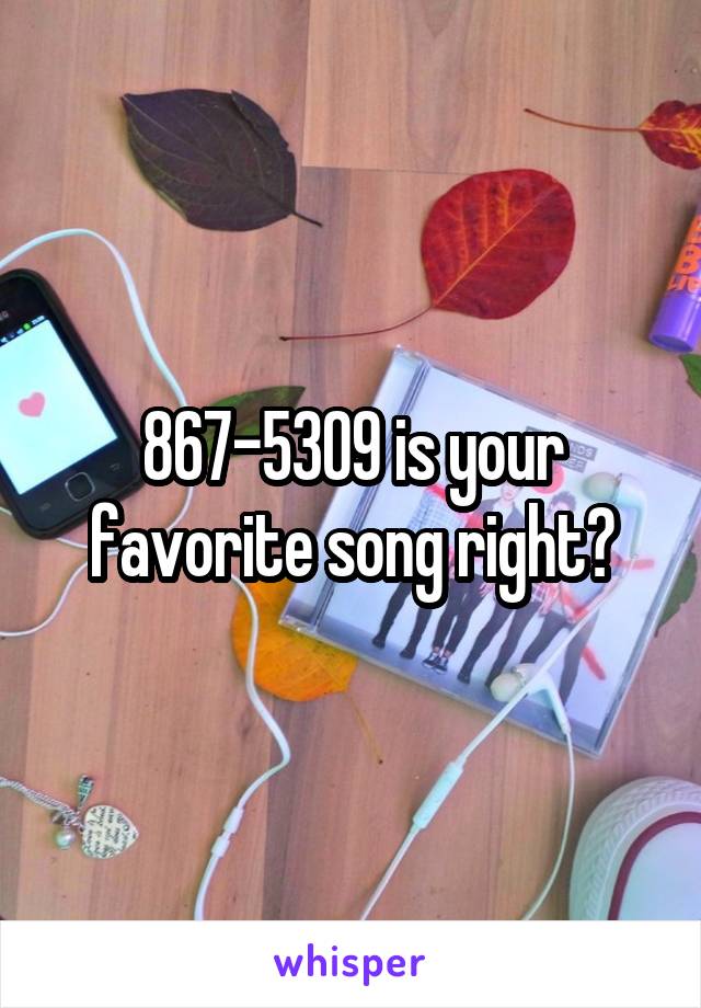 867-5309 is your favorite song right?