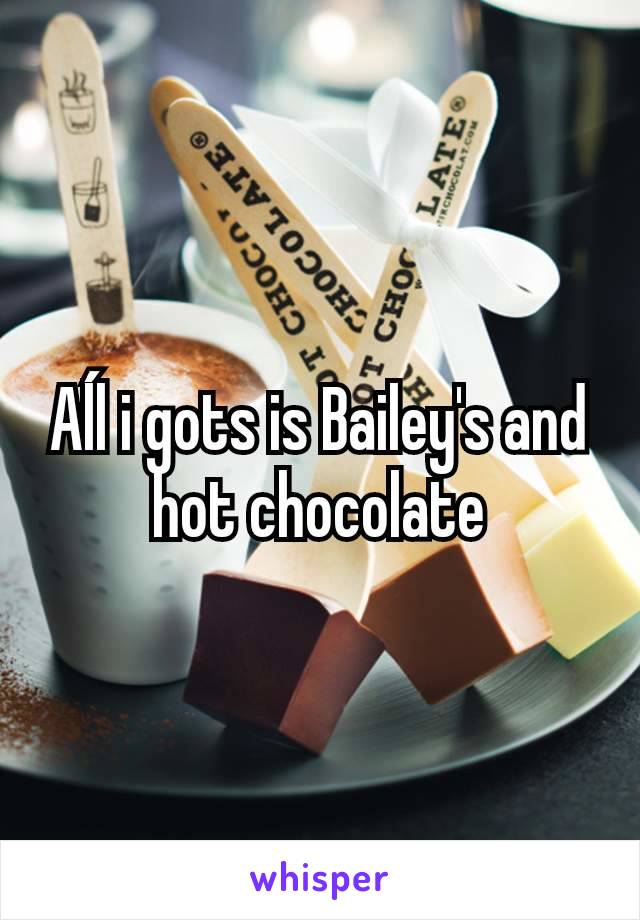 Aĺl i gots is Bailey's and hot chocolate