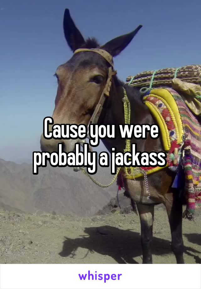 Cause you were probably a jackass 