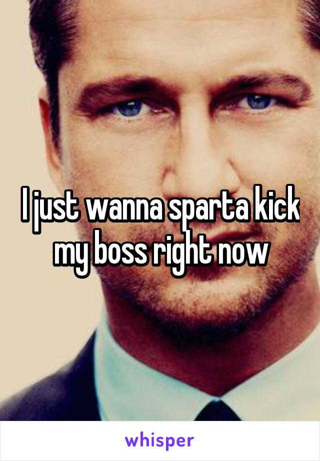 I just wanna sparta kick my boss right now