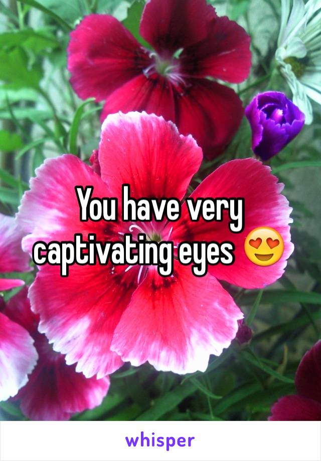 You have very captivating eyes 😍