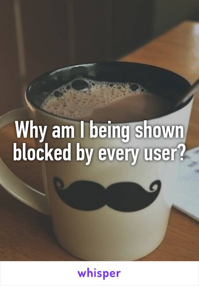 Why am I being shown blocked by every user?