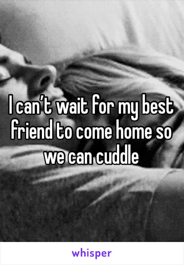 I can’t wait for my best friend to come home so we can cuddle 
