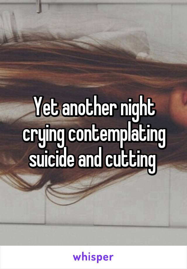 Yet another night crying contemplating suicide and cutting 