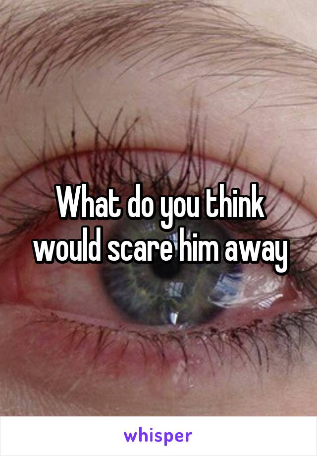 What do you think would scare him away