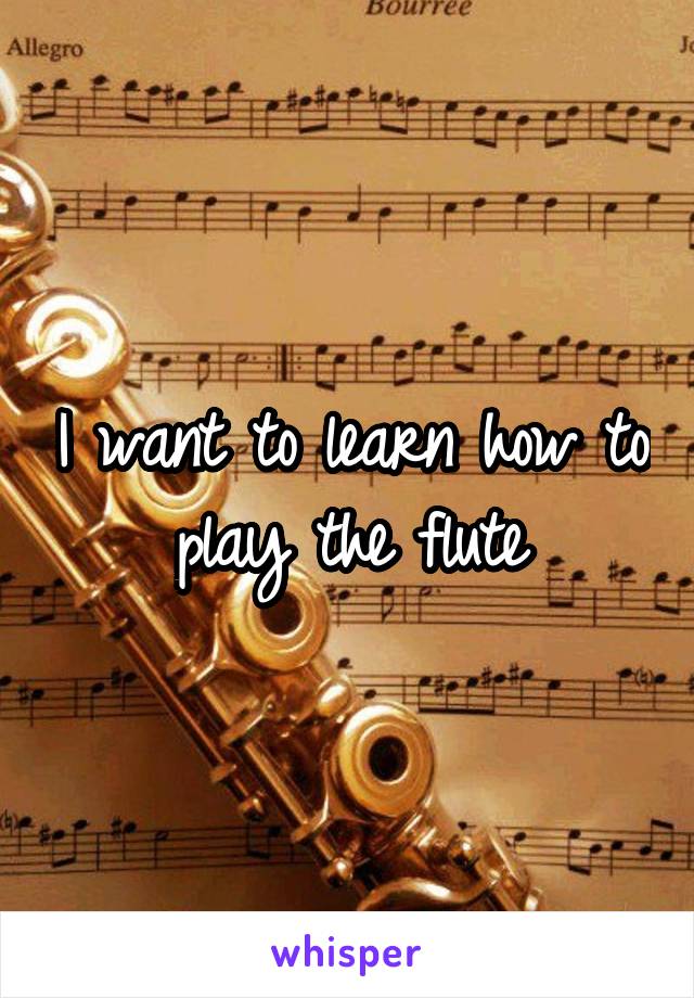 I want to learn how to play the flute