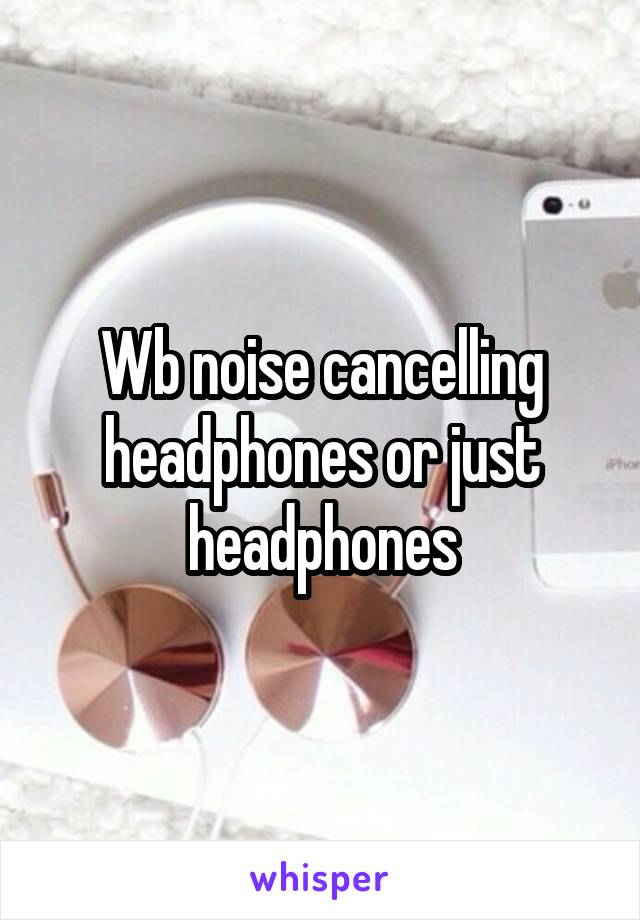 Wb noise cancelling headphones or just headphones