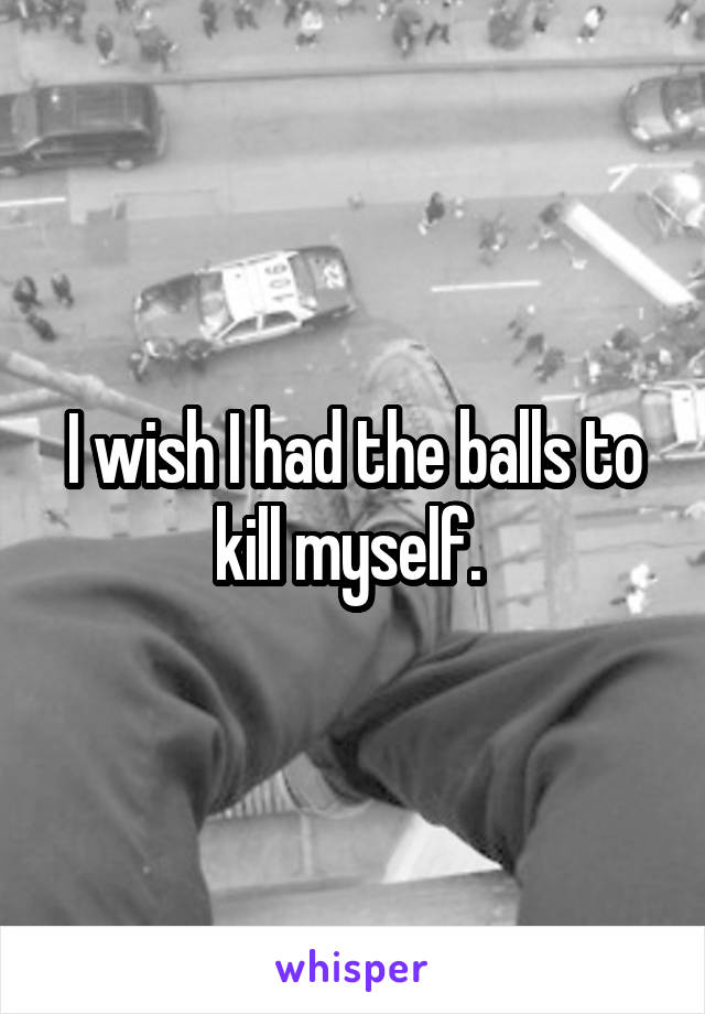 I wish I had the balls to kill myself. 