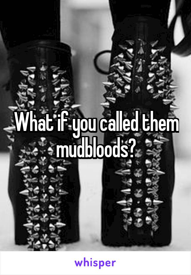 What if you called them mudbloods?