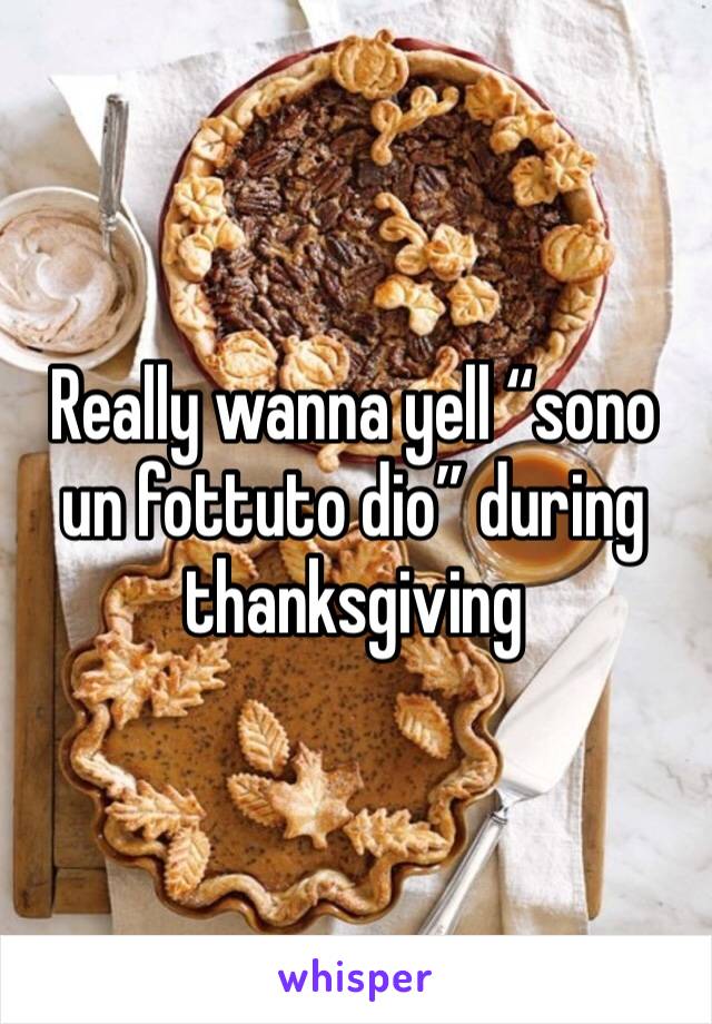 Really wanna yell “sono un fottuto dio” during thanksgiving 