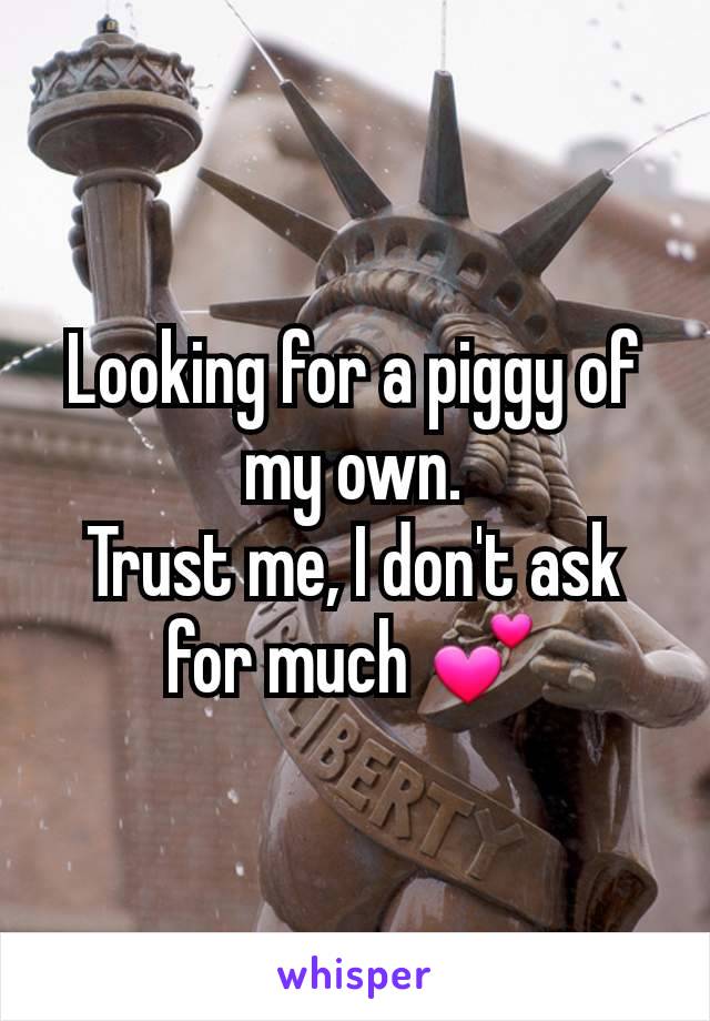 Looking for a piggy of my own.
Trust me, I don't ask for much 💕