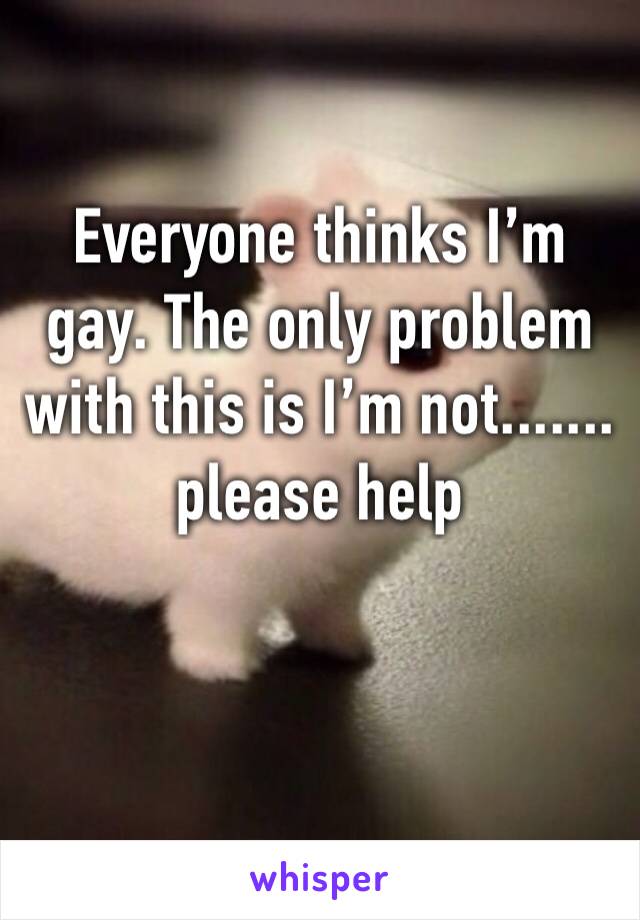 Everyone thinks I’m gay. The only problem with this is I’m not....... 
please help 