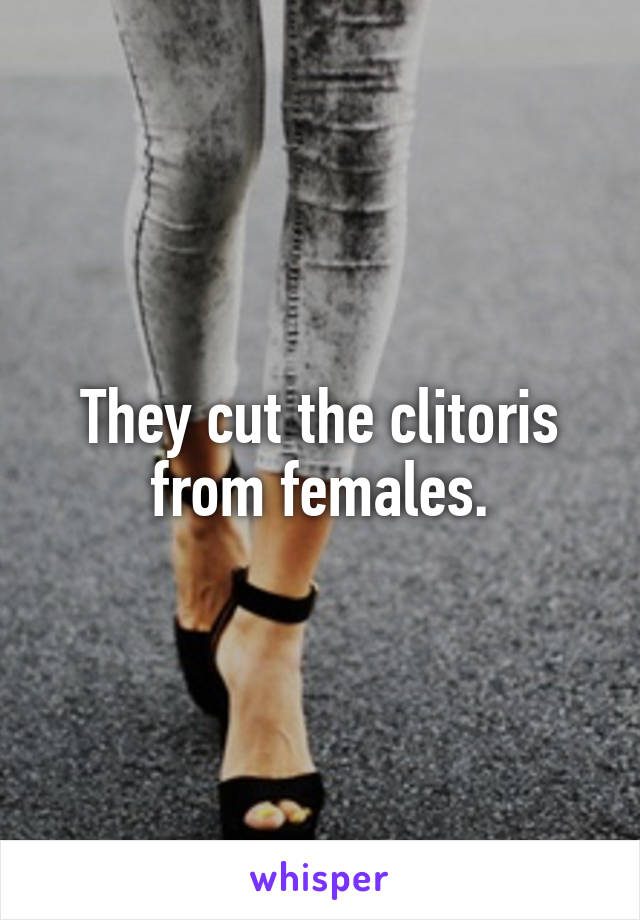 They cut the clitoris from females.