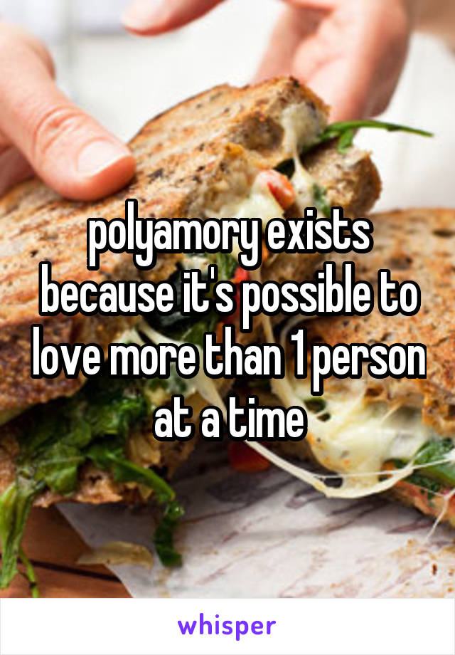 polyamory exists because it's possible to love more than 1 person at a time