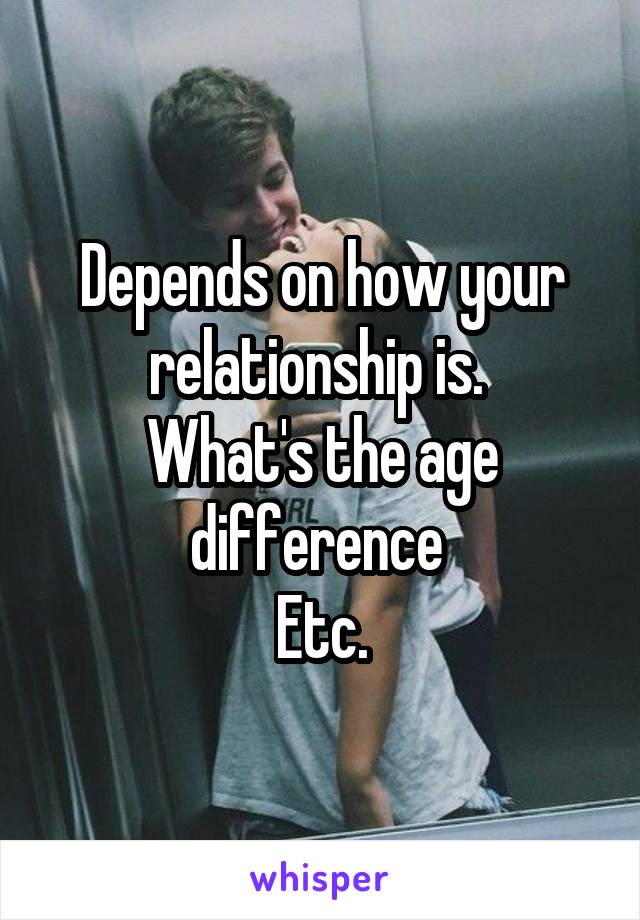 Depends on how your relationship is. 
What's the age difference 
Etc.