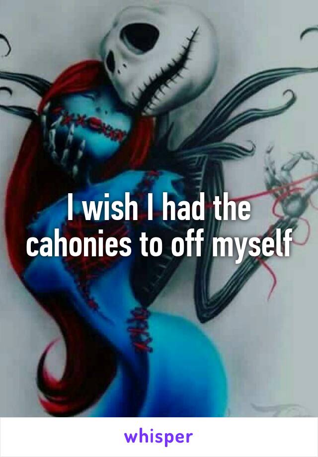 I wish I had the cahonies to off myself