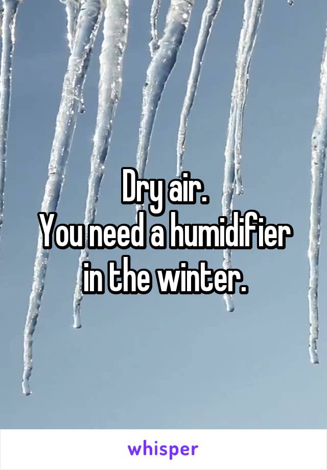 Dry air.
You need a humidifier in the winter.