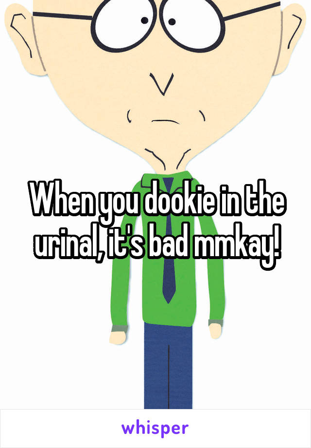 When you dookie in the urinal, it's bad mmkay!