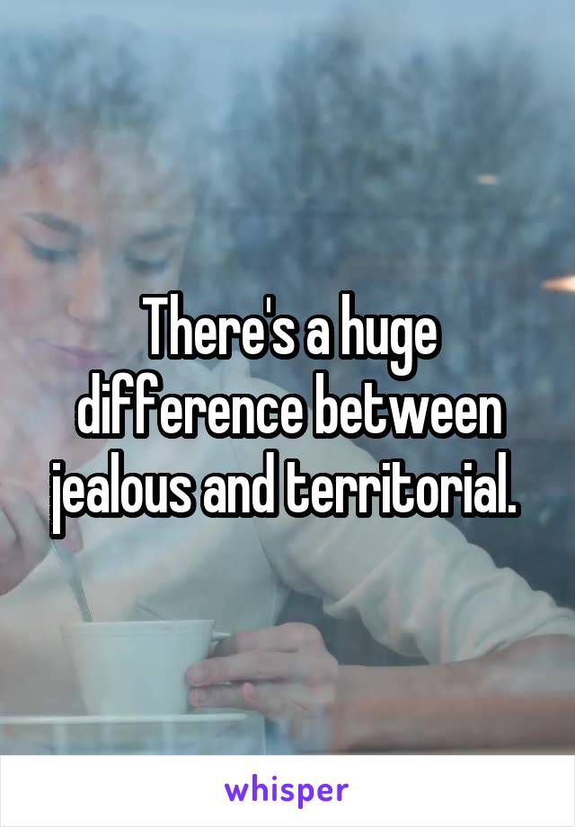 There's a huge difference between jealous and territorial. 