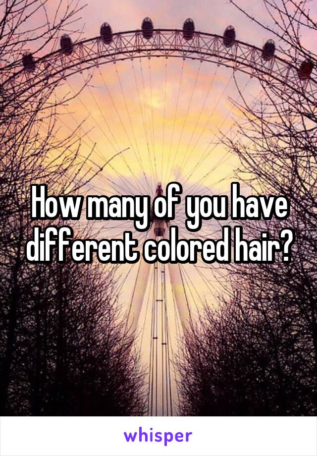 How many of you have different colored hair?