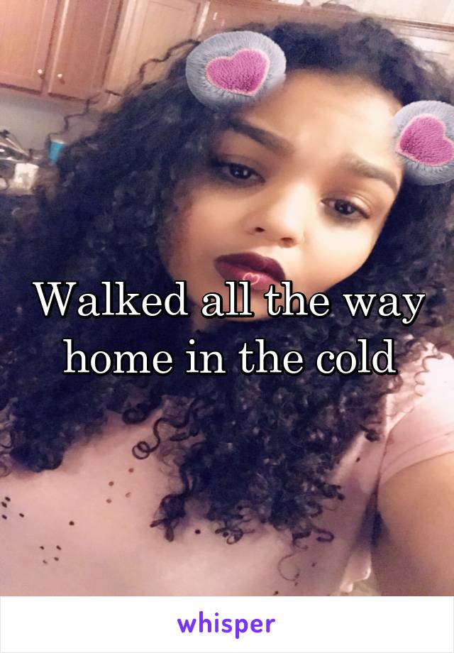 Walked all the way home in the cold